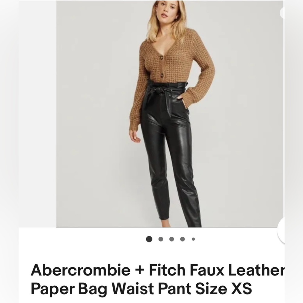 Abercrombie Faux leather paper bag, waste pants